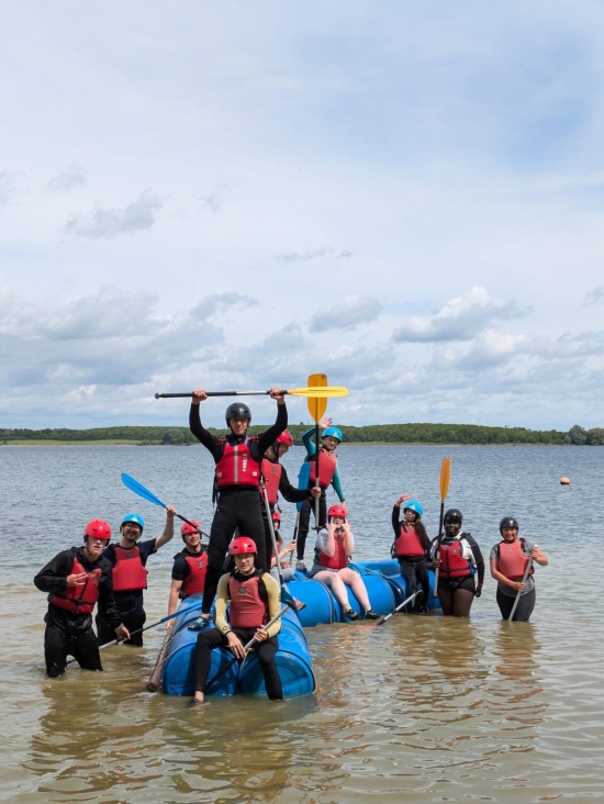Raft building with the team
